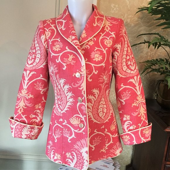 J. MCLAUGHLIN paisley print jacket,  size 6 - Picture 2 of 9